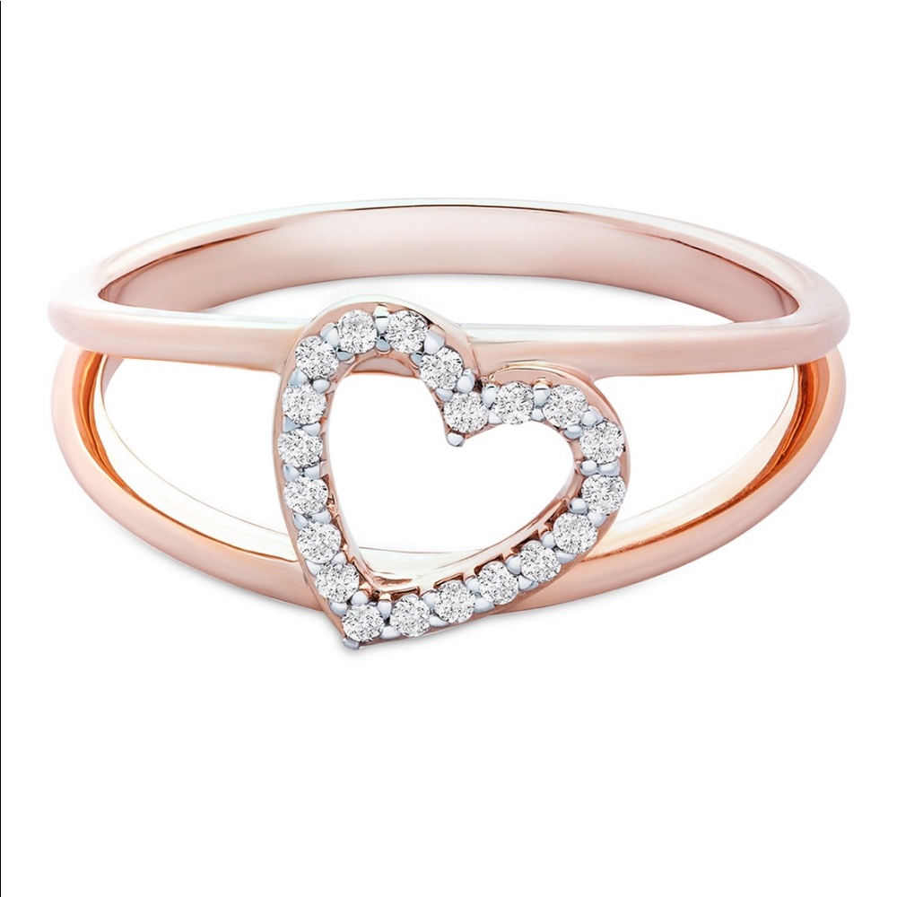 Rose Gold Diamond Heart Ring *NEW*